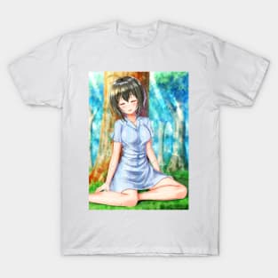 Kohinata Miho Anime Watercolor T-Shirt